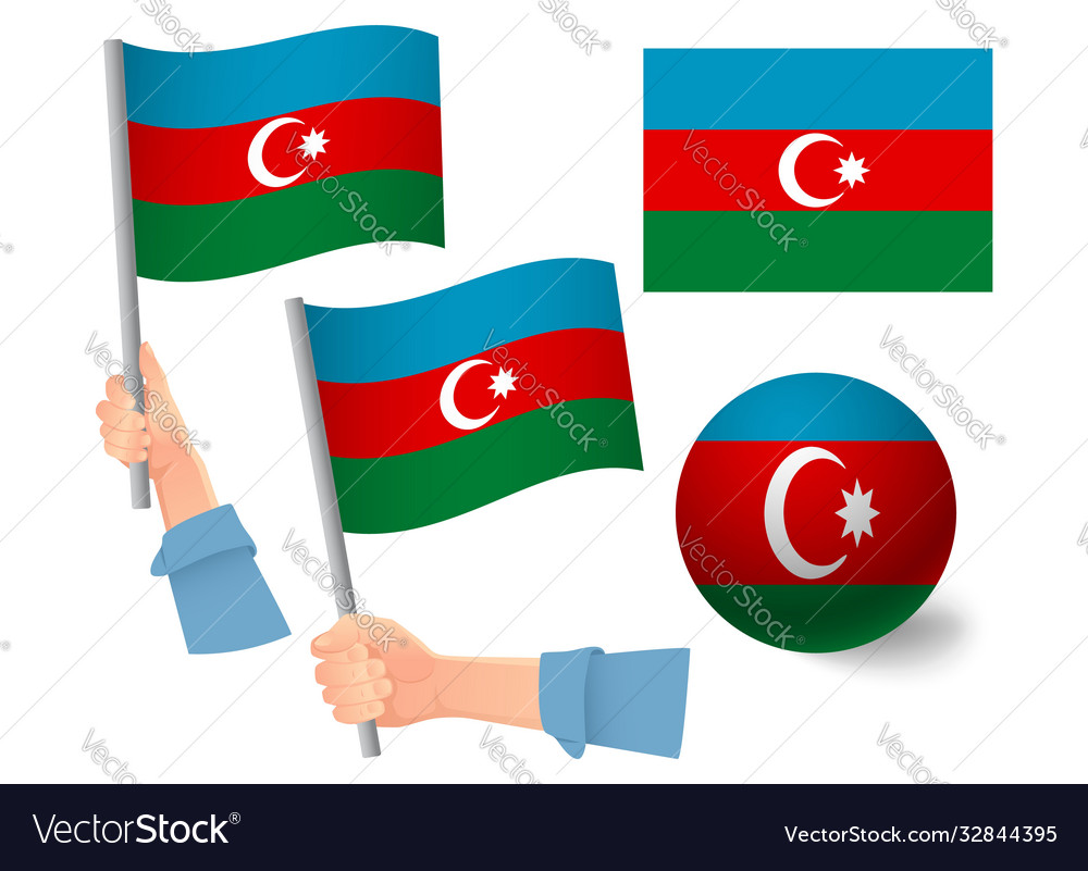 Azerbaijan in hand icon Royalty Free Vector Image