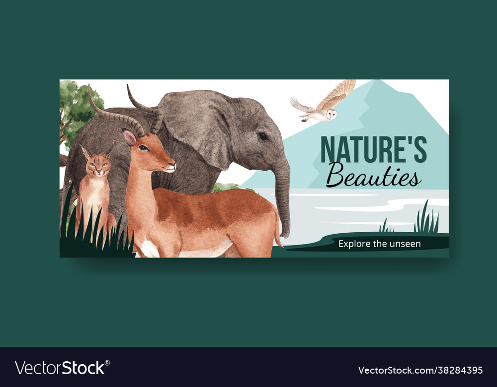 Billboard template with savannah wildlife concept