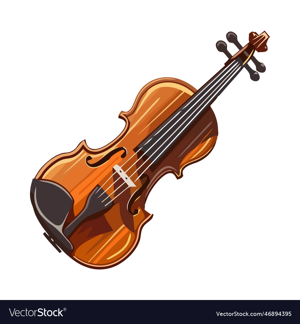 Classical fiddle string instrument in harmony Vector Image