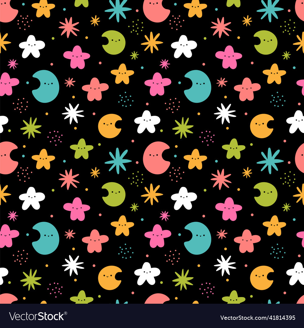 Cute seamless pattern with hand drawn elements