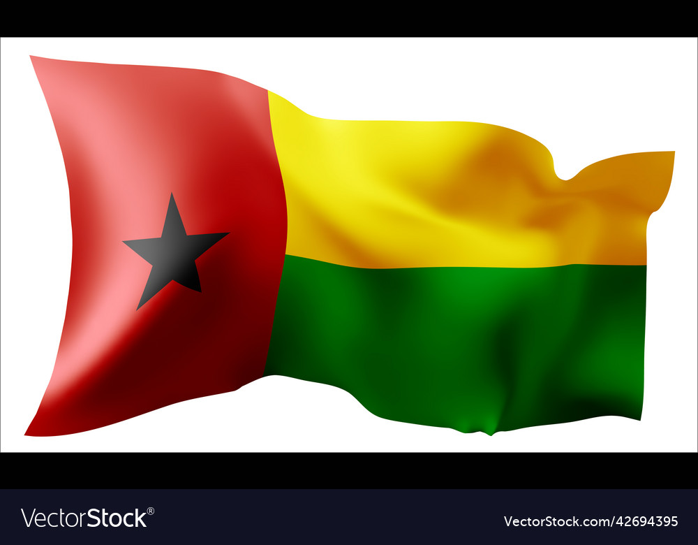 Flag of the guinea-bissau waving in wind