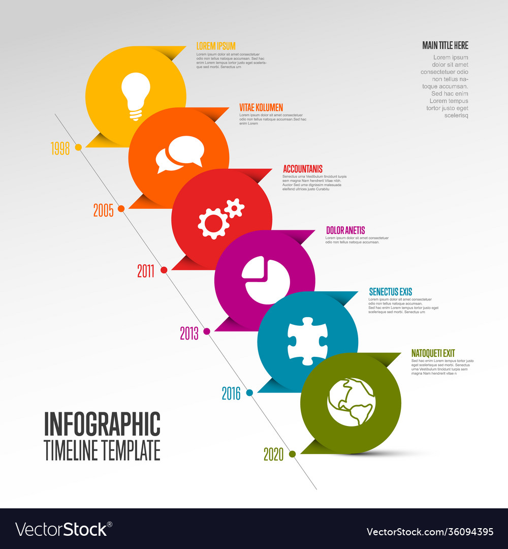 Infographic timeline template with pointers