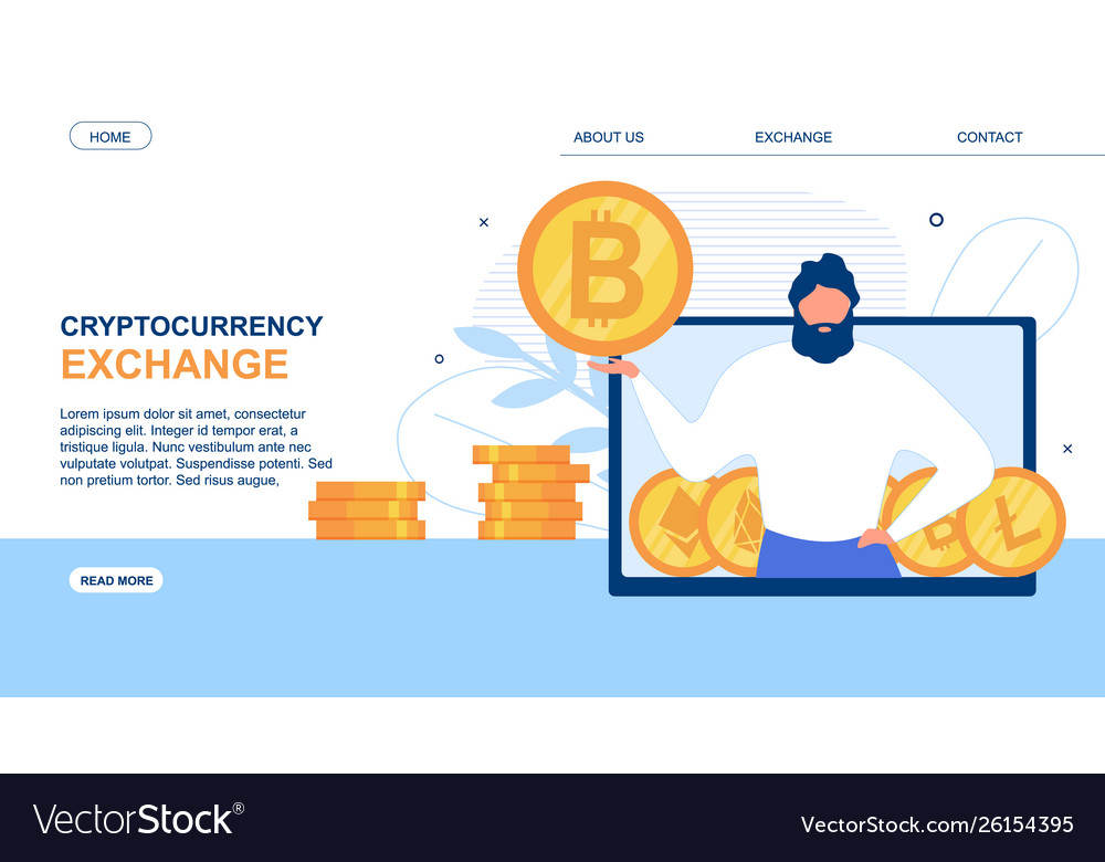 Landing page advertise cryptocurrency exchange app