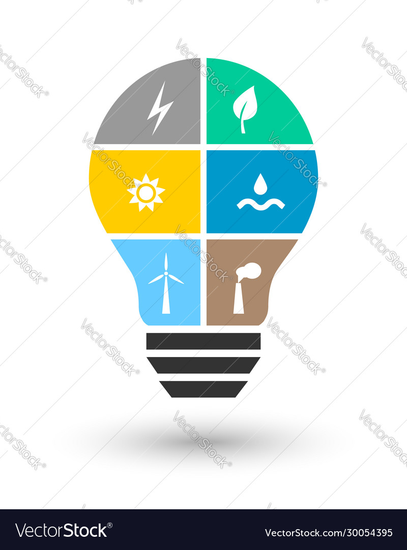 Lightbulb with green energy and electricity relate