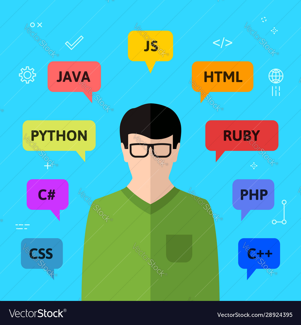 Programmer and programming languages concept