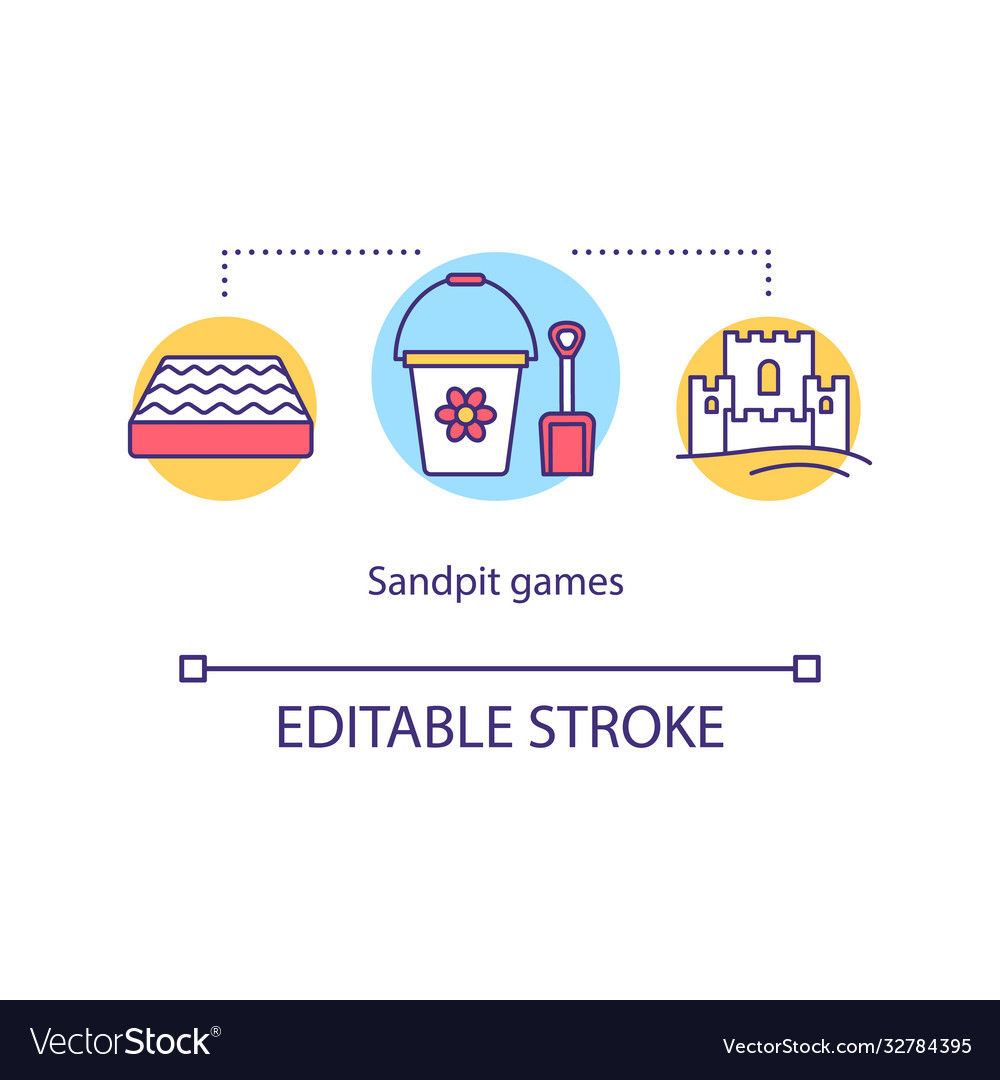 Sandpit games concept icon