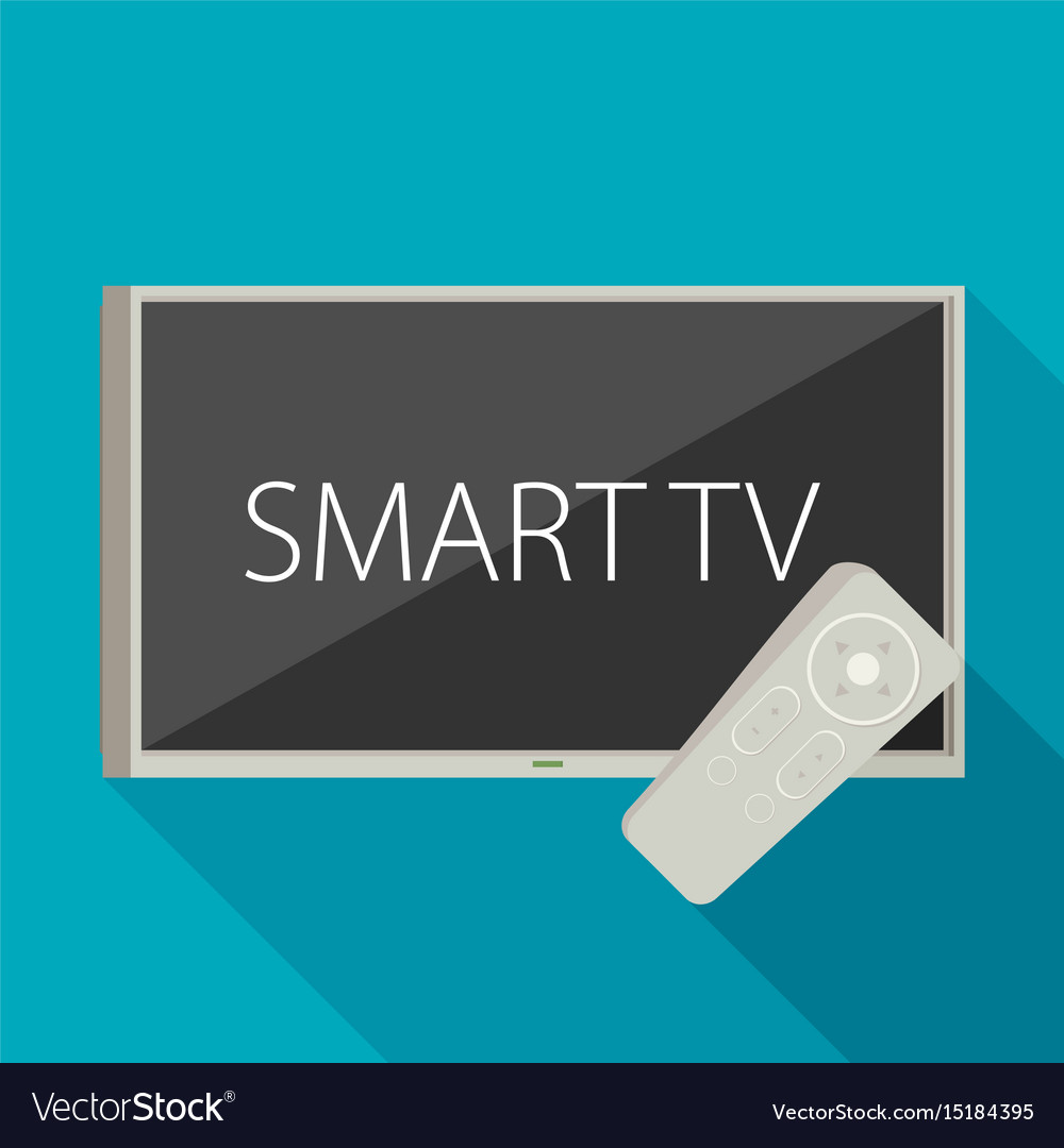 Smart tv concept - in flat style with apps Vector Image