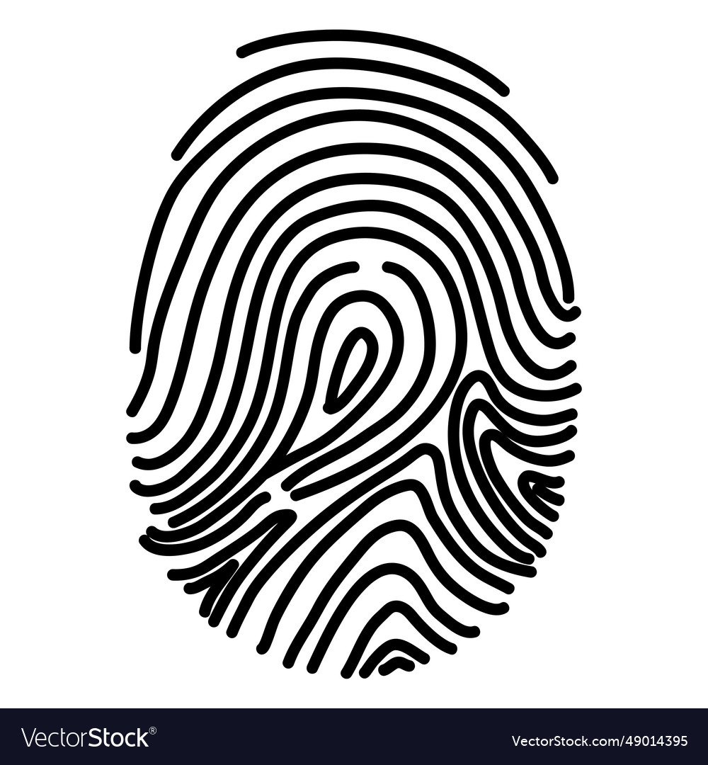 Swirled fingerprint silhouette Royalty Free Vector Image