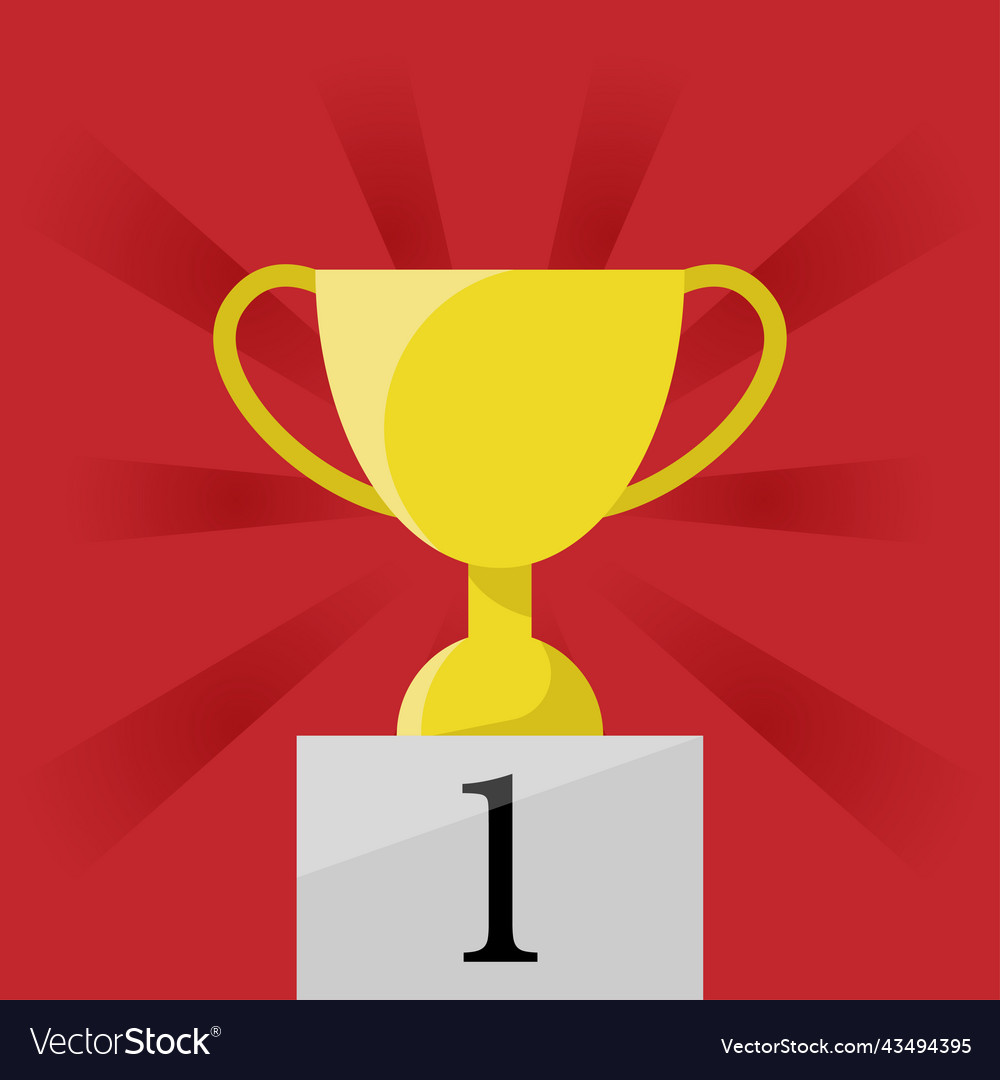 Trophy with golden color Royalty Free Vector Image