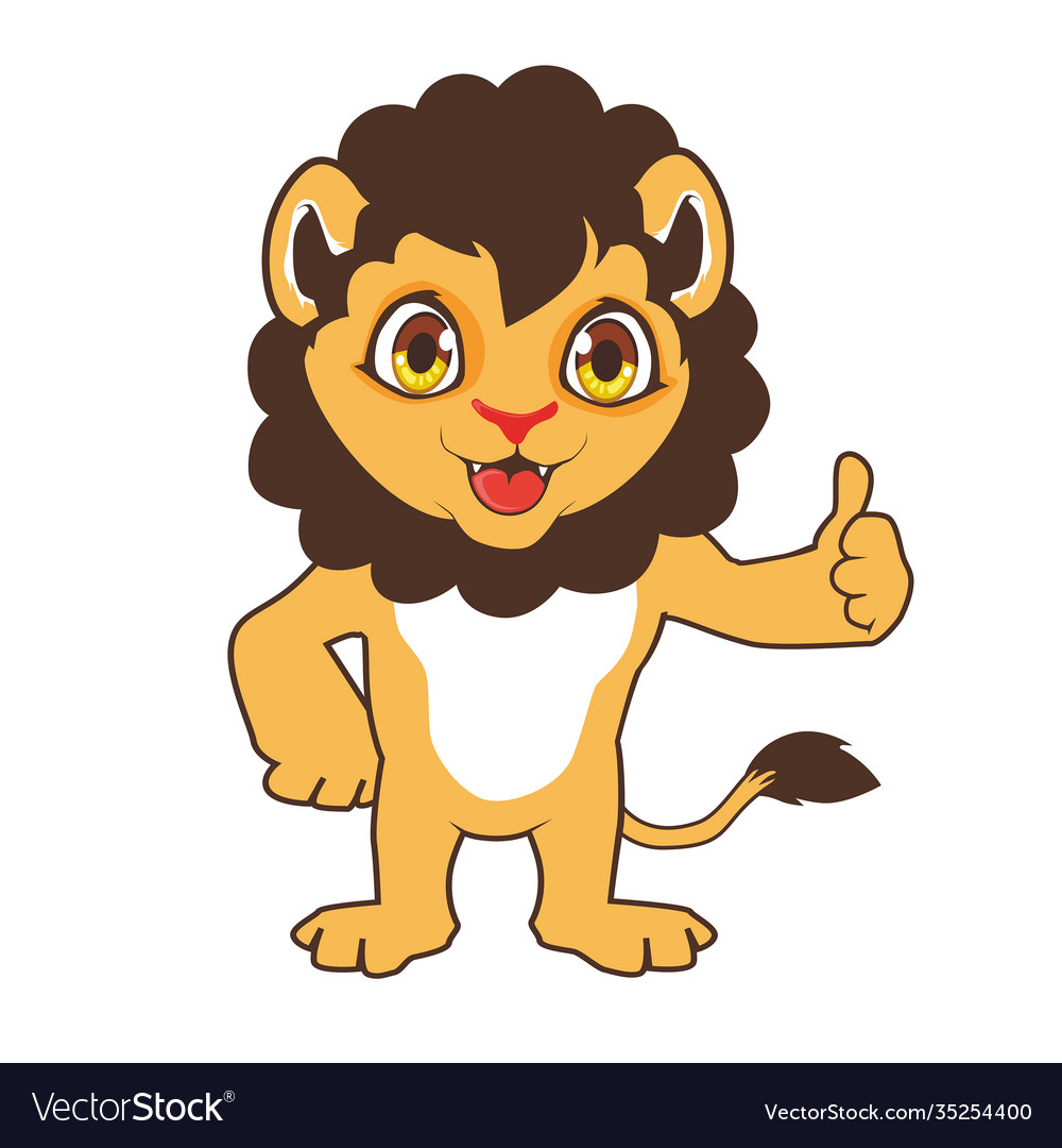 Lion mascot cartoon Royalty Free Vector Image - VectorStock