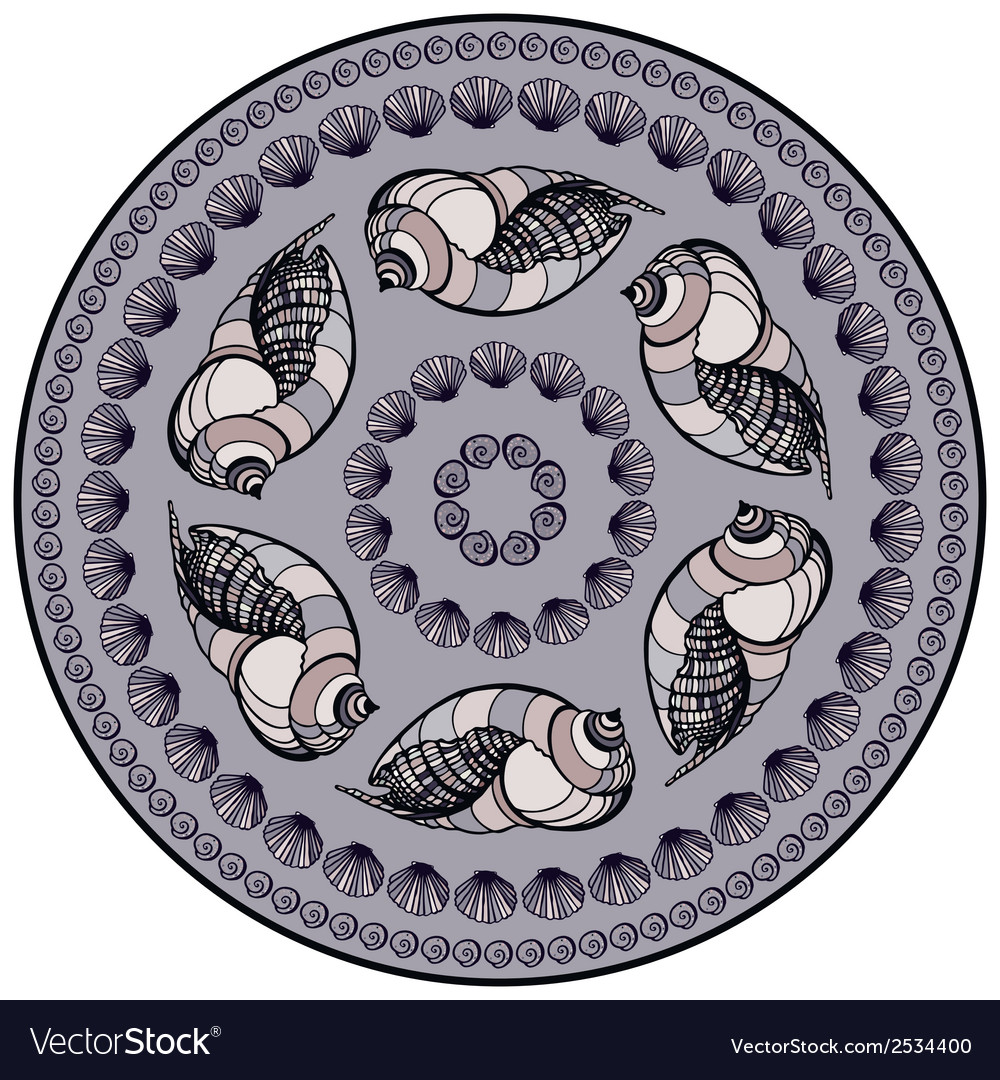 Mandala made of seashells