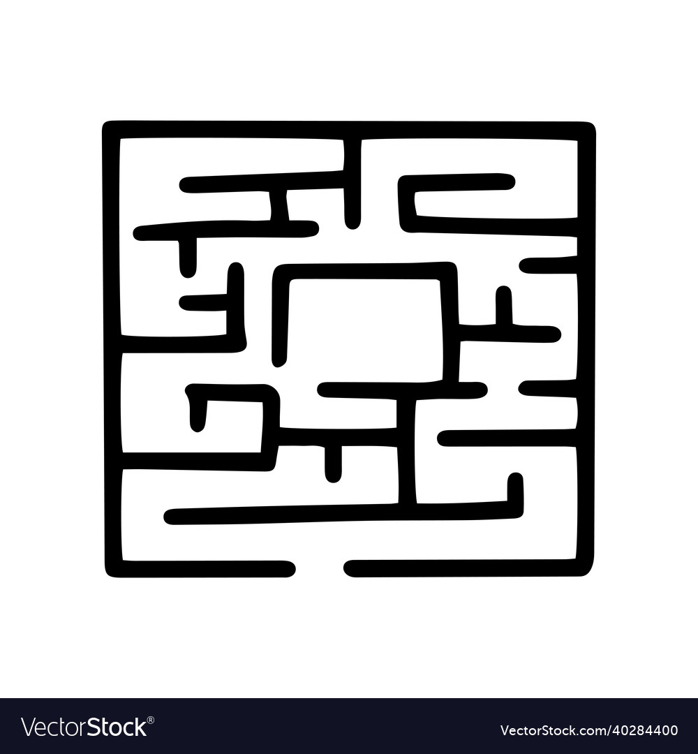 Maze puzzle line doodle simple icon