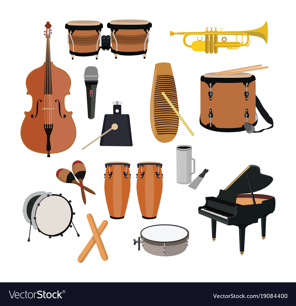 Musical instruments set Royalty Free Vector Image