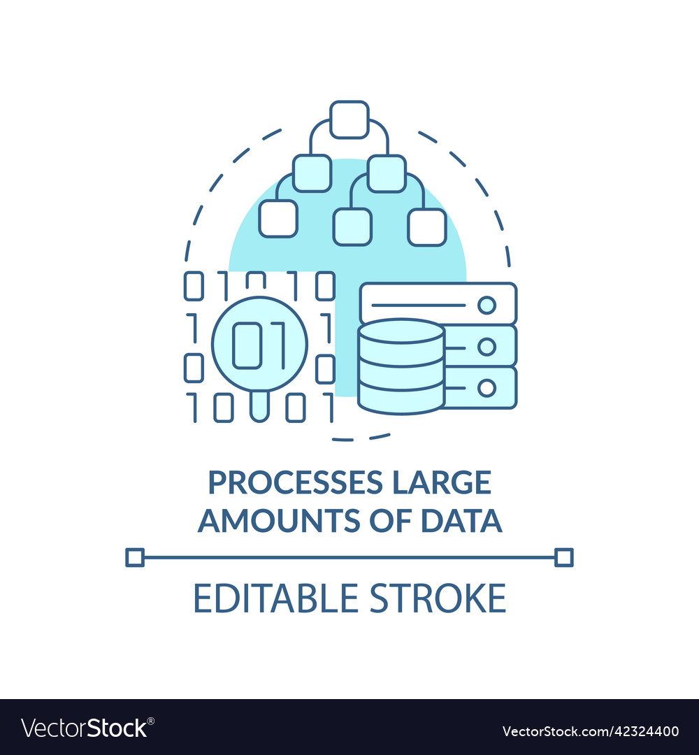 Processes large amounts of data turquoise concept Vector Image