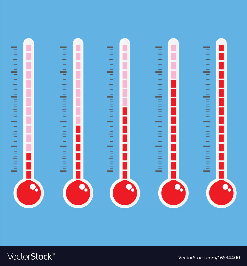 Thermometer icon on blue background Royalty Free Vector