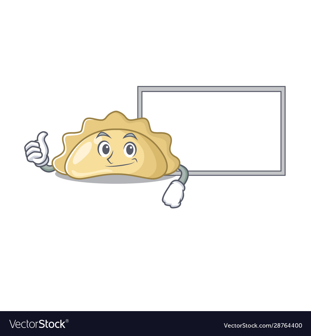 Thumbs up pierogi cartoon design with board