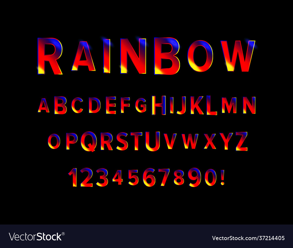 Colorful font and alphabet