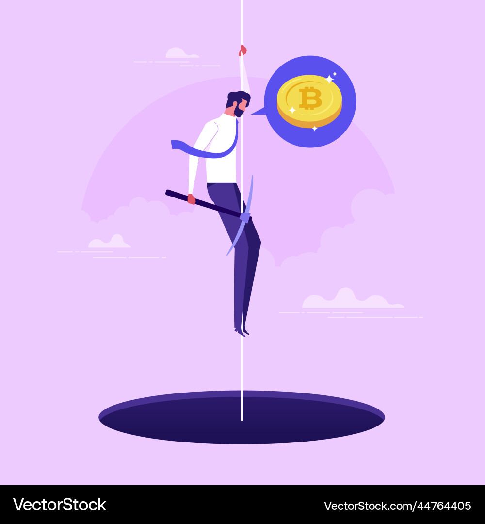 Cryptocurrency mining concept Royalty Free Vector Image