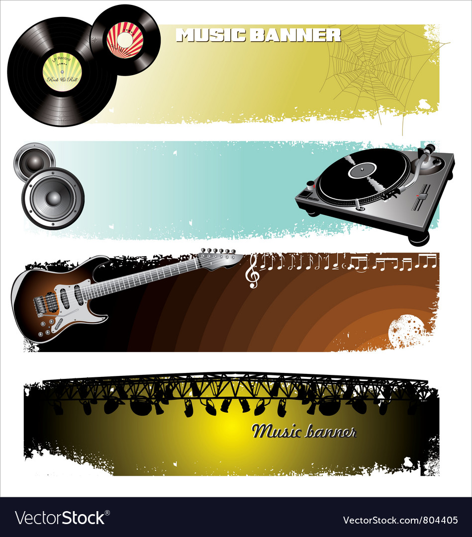 Music banners Royalty Free Vector Image VectorStock