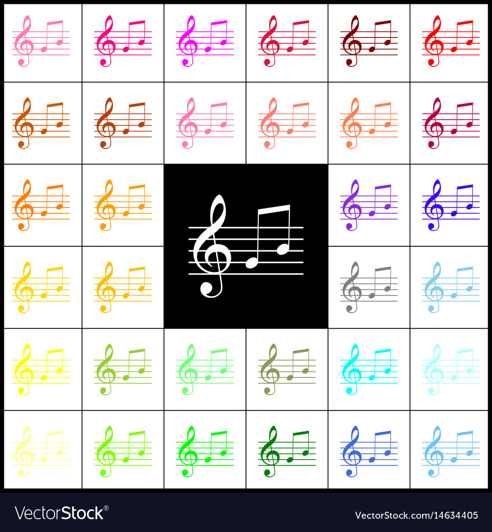 Music violin clef sign g-clef and notes g h