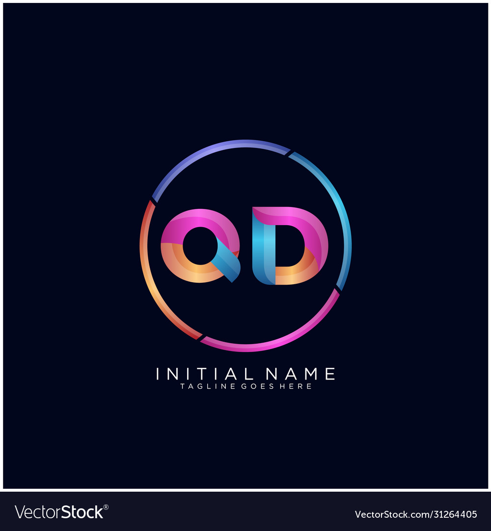 Qd letter logo icon design template elements Vector Image