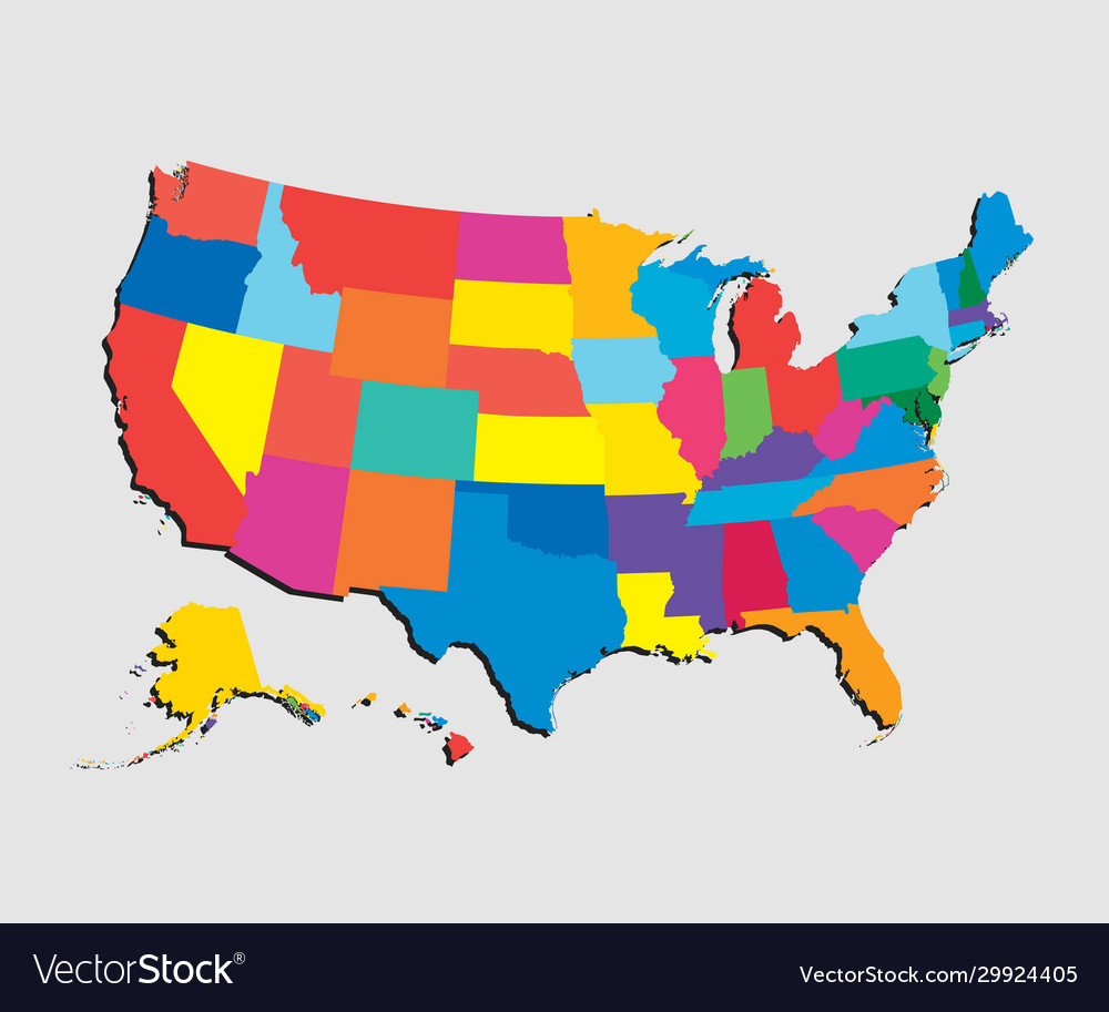 Цветная карта Америки. Карта США вектор. США Графика. Карта США В виде флага. State coloured