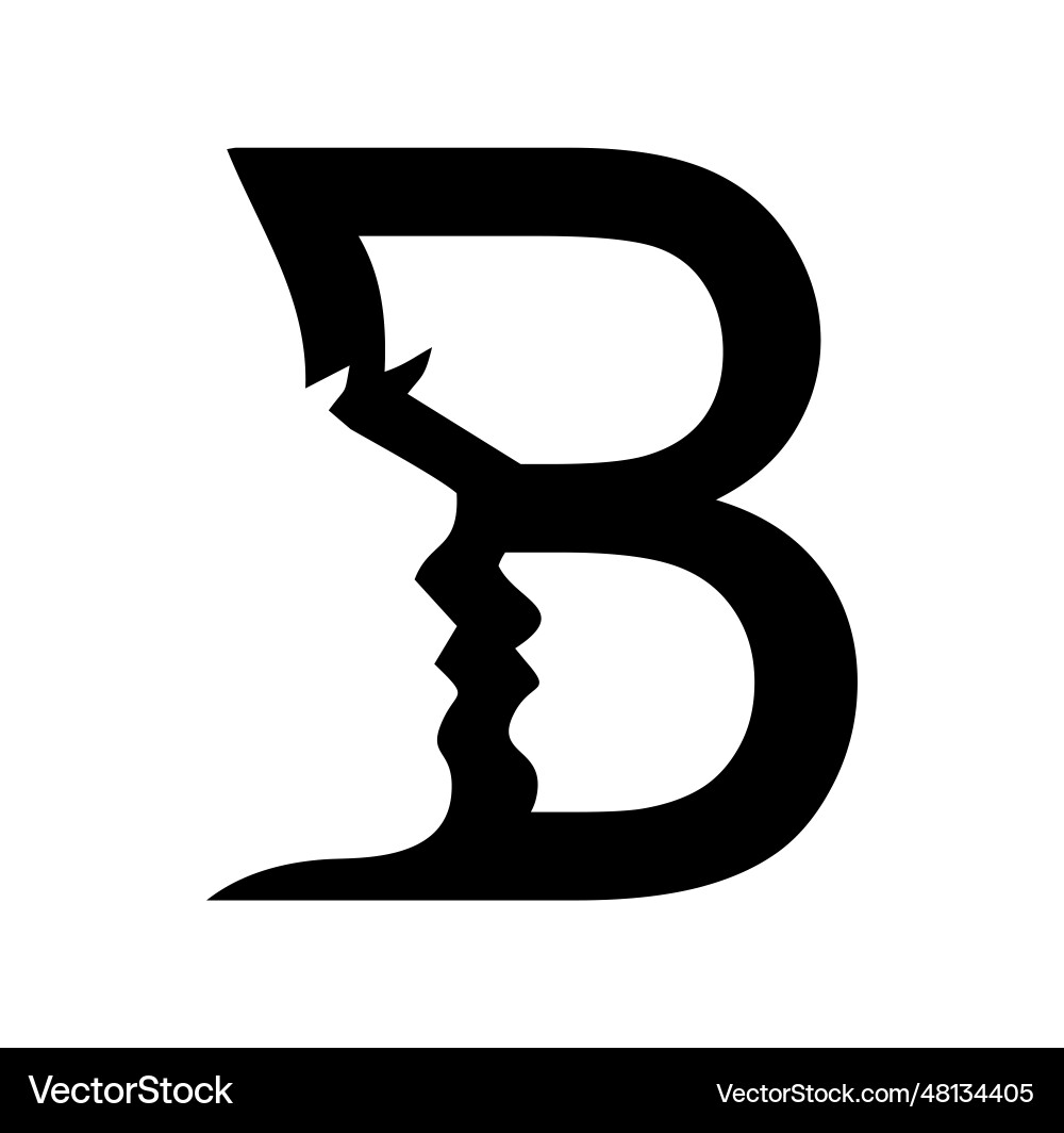 Women monogram logo letter b Royalty Free Vector Image