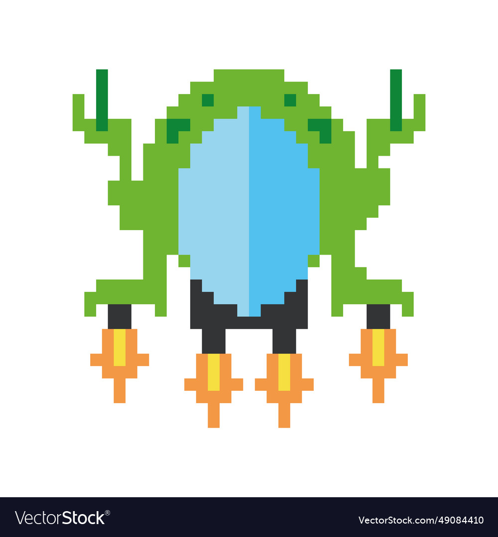 Battle ship pixels green