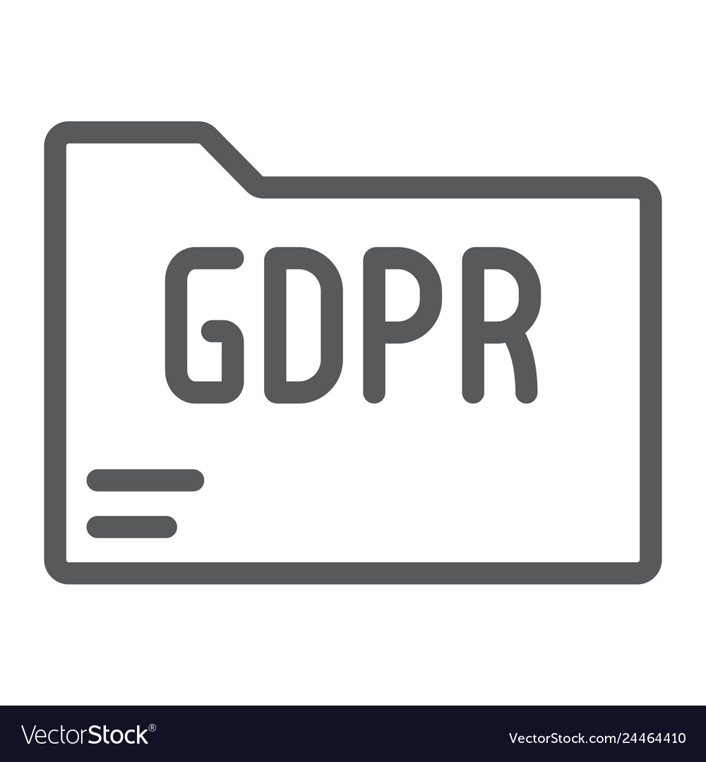 Gdpr folder line icon information and document