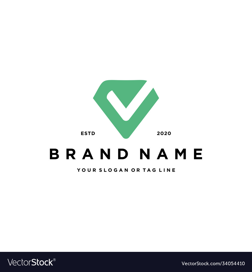 Letter v check logo design