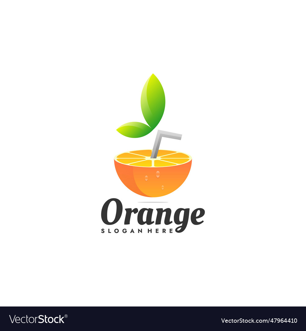 Logo orange gradient colorful style Royalty Free Vector