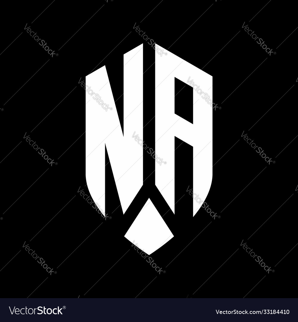 Na logo monogram with emblem shield style design Vector Image