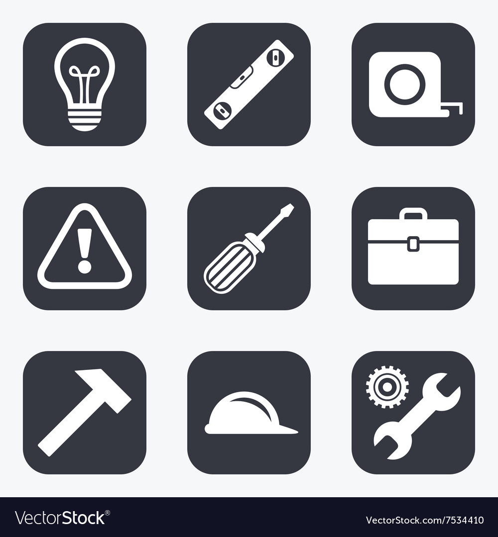 Repair construction icons Engineering signs Vector Image