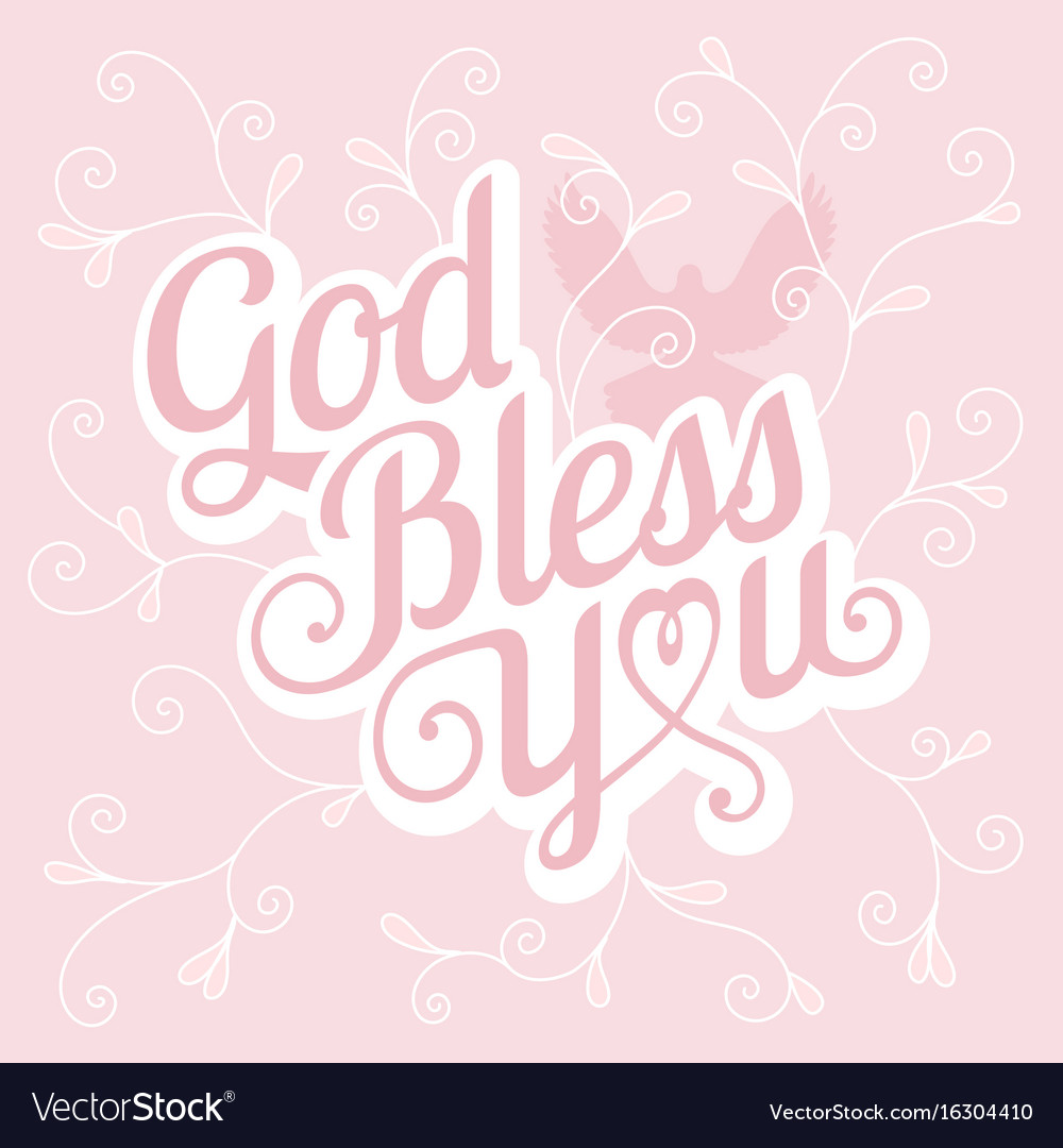 Typography god bless you Royalty Free Vector Image