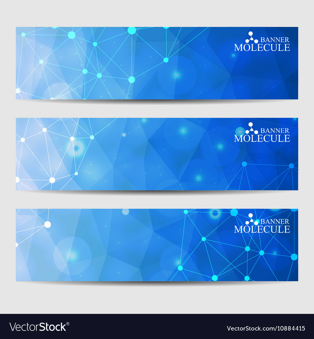 Abstract geometric banners molecule