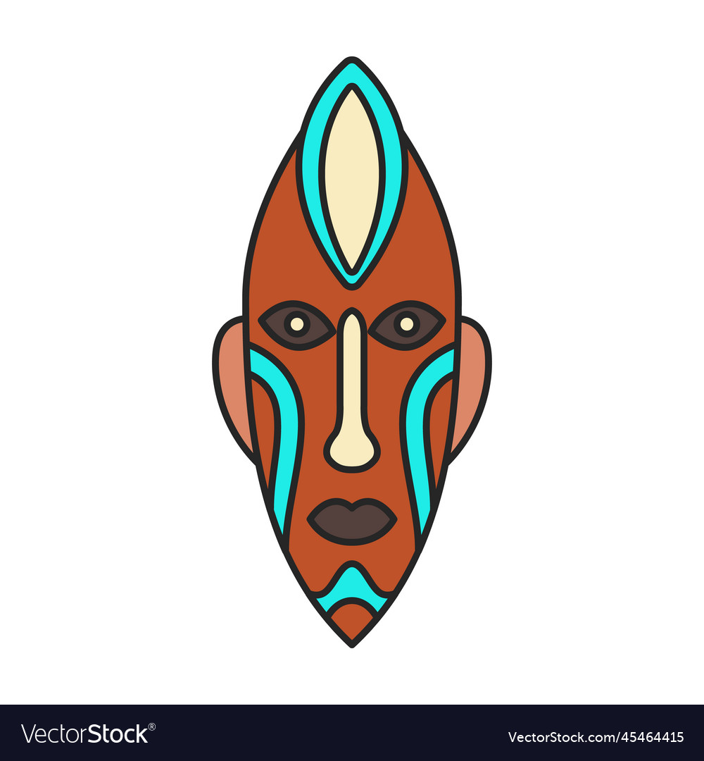 African mask iconcolor logo isolated