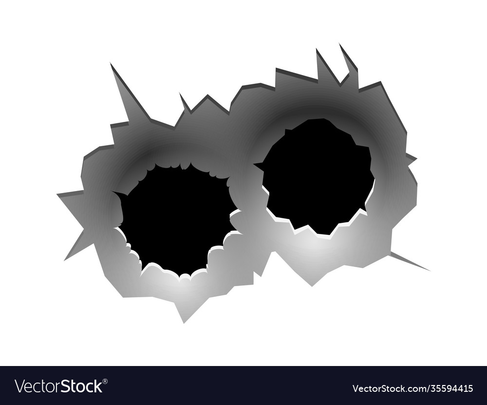 Bullet circle hole realistic bullets traces in Vector Image