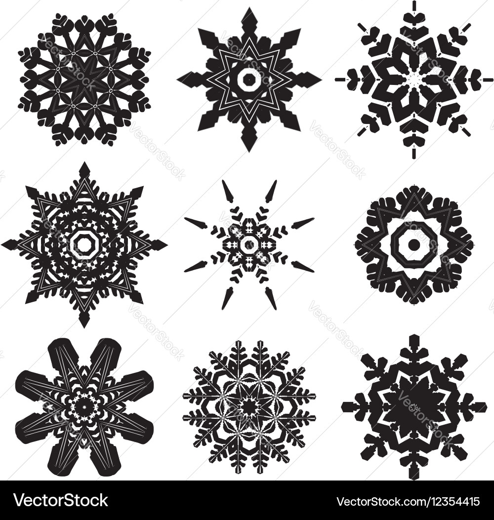Decorative snowflakes set2 Royalty Free Vector Image