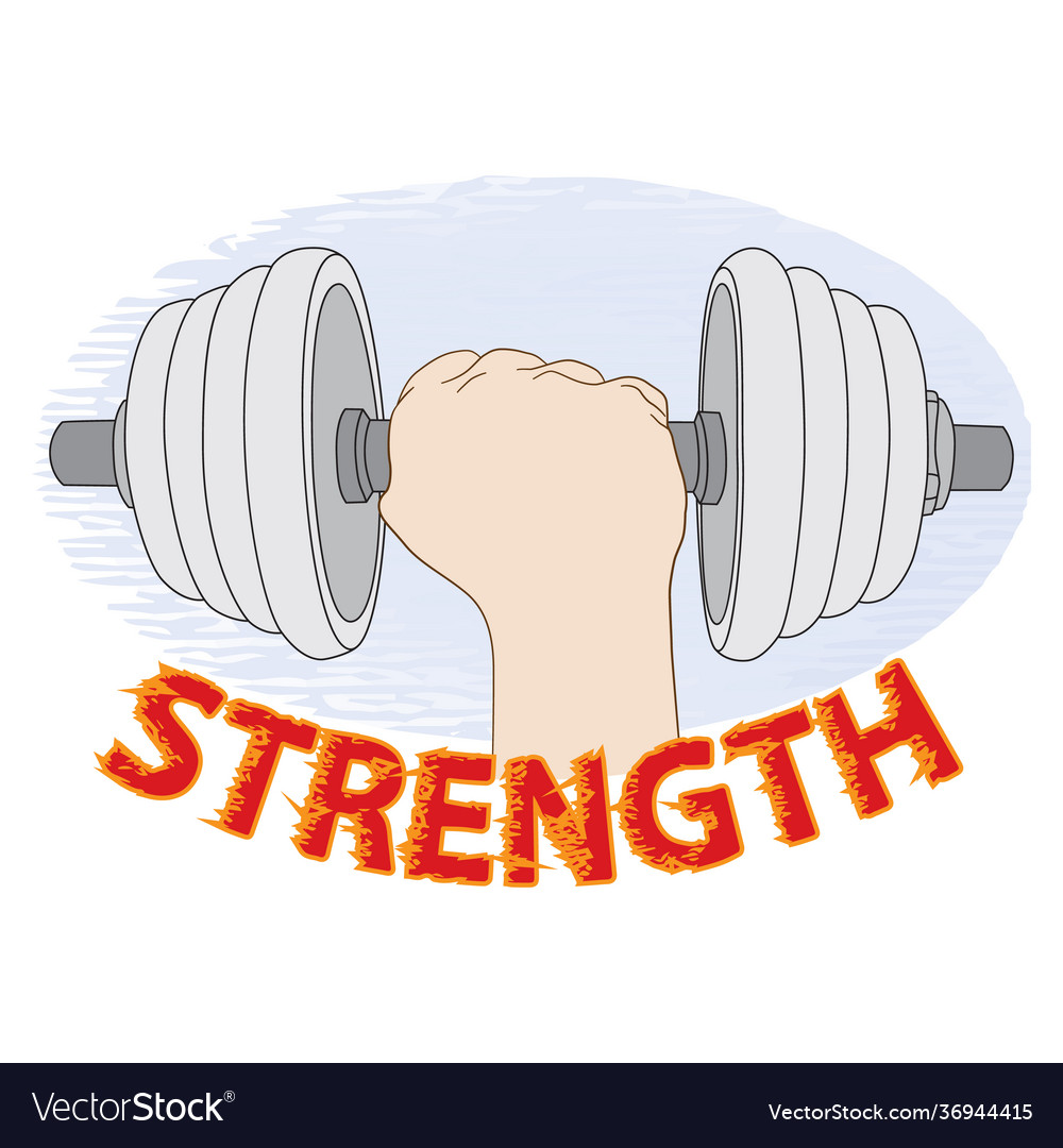 Dumbbell In Hand Conceptual Logo Royalty Free Vector Image