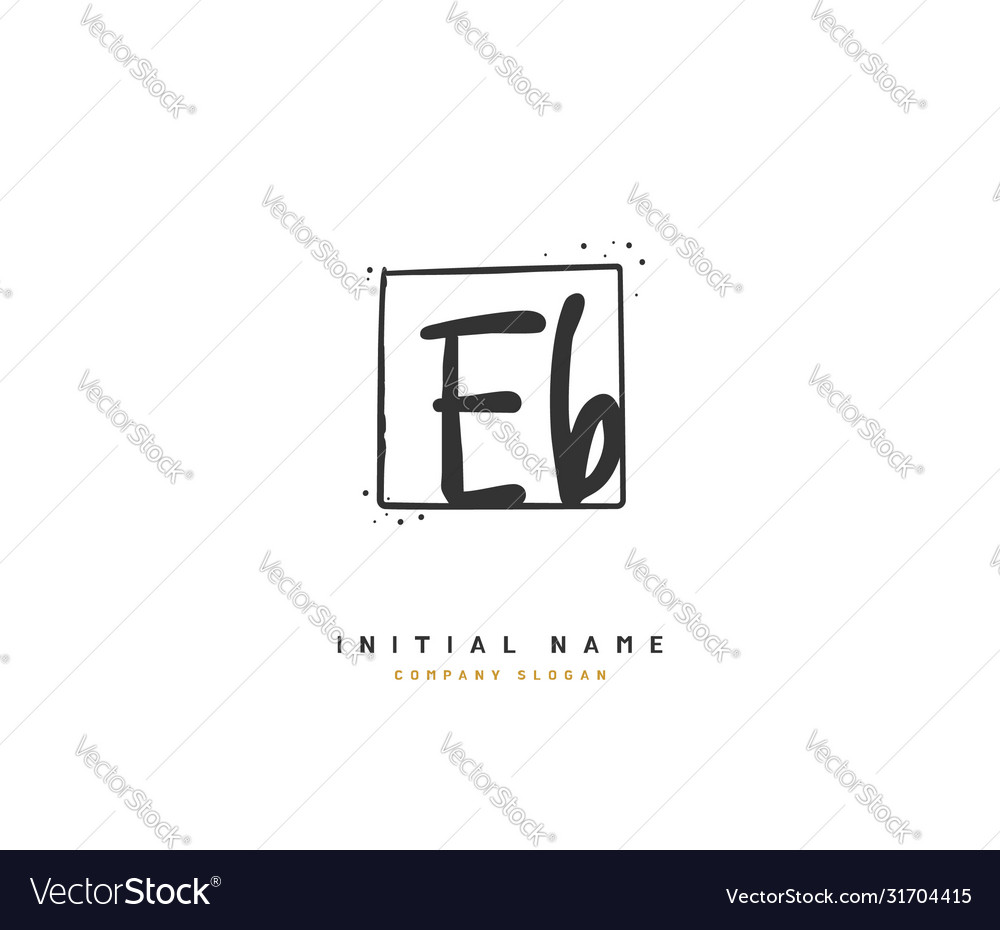 E b eb beauty initial logo handwriting