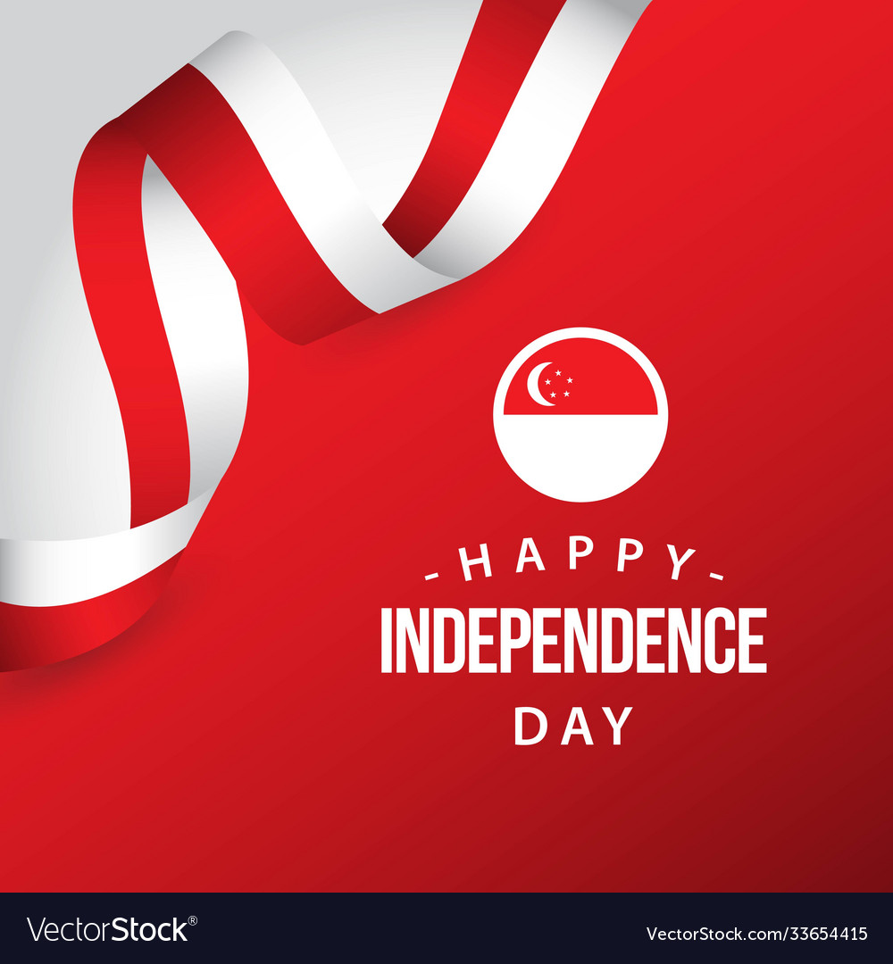 Happy singapore independent day template design Vector Image