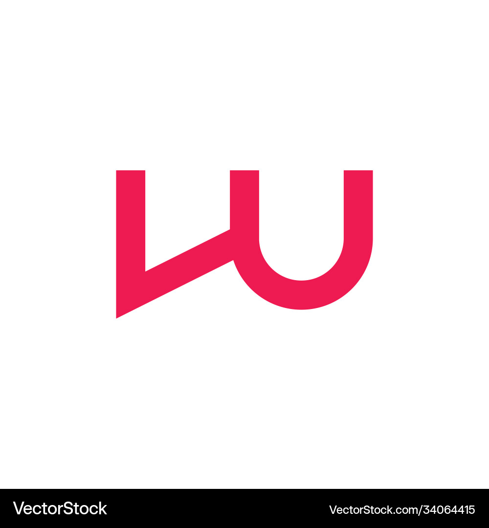 Letter w simple geometric line logo Royalty Free Vector