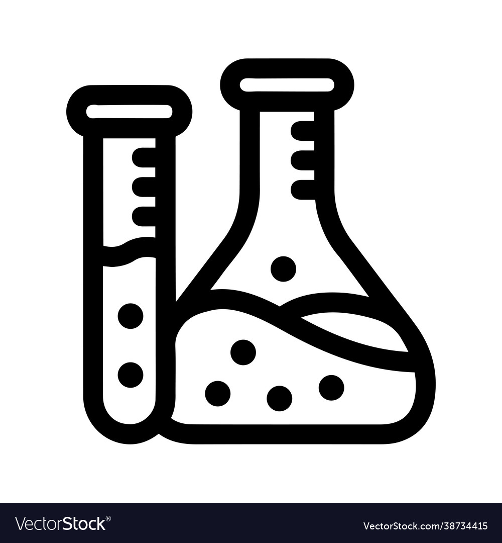 Science laboratory chemical icon black graphics