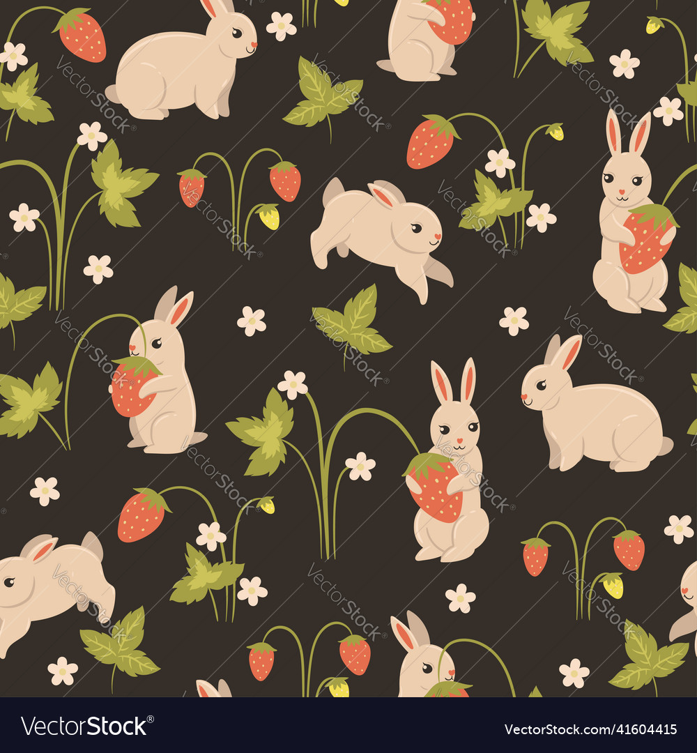 Seamless pattern with cute rabbits