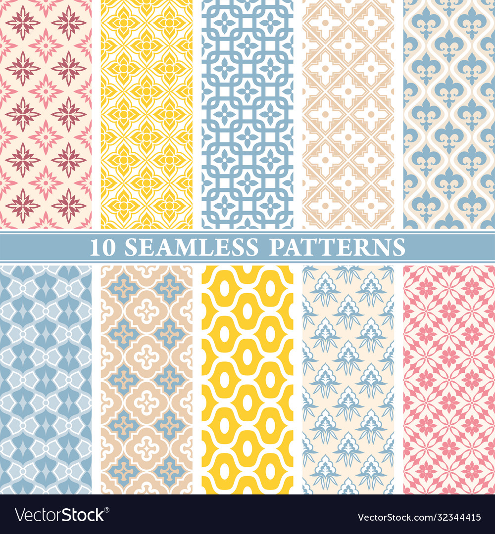 Seamless wallpaper patterns vector image Seamless wallpaper patterns