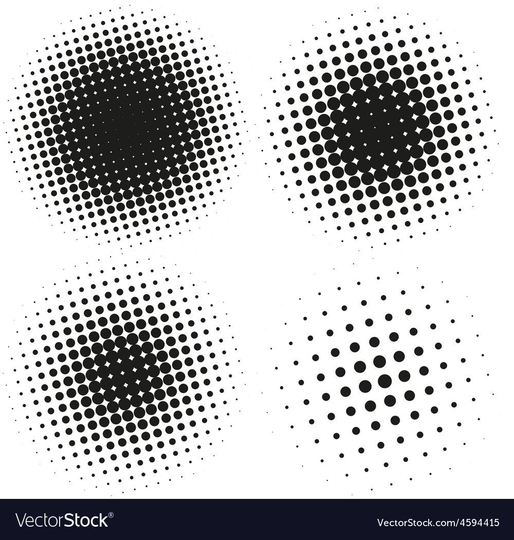 Set of abstract halftone design elements