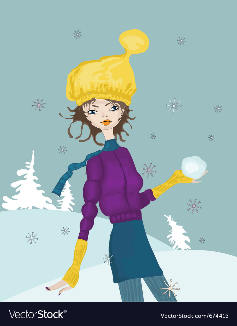 Snow girl Royalty Free Vector Image - VectorStock