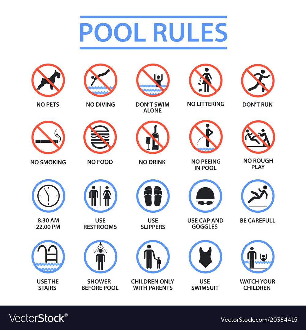 Swimming Pool Rules Royalty Free Vector Image VectorStock