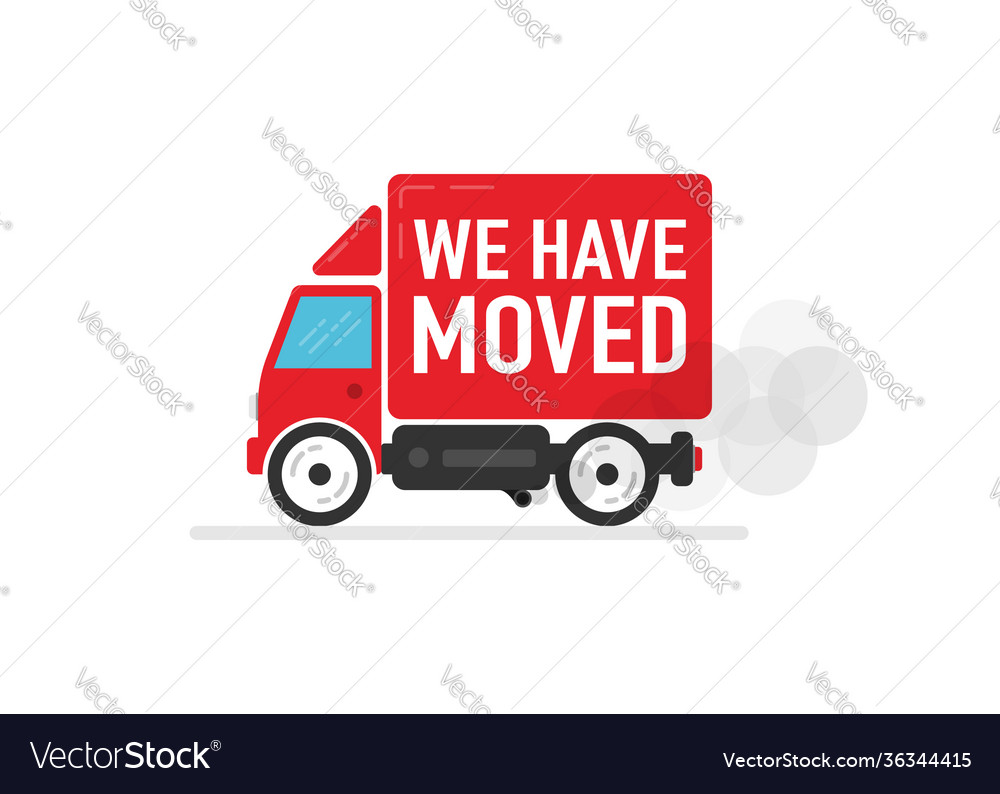 We have moved red car on white background Vector Image