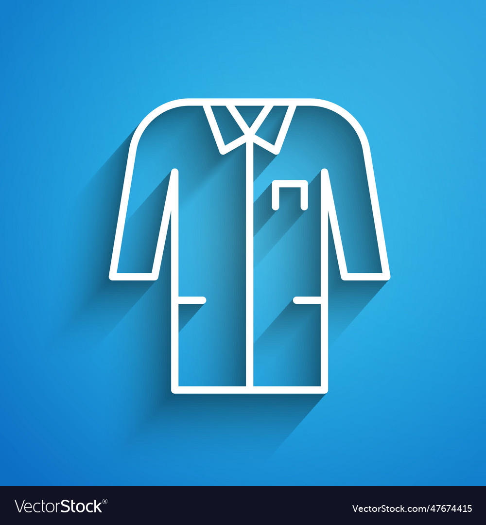 White line laboratory uniform icon isolated